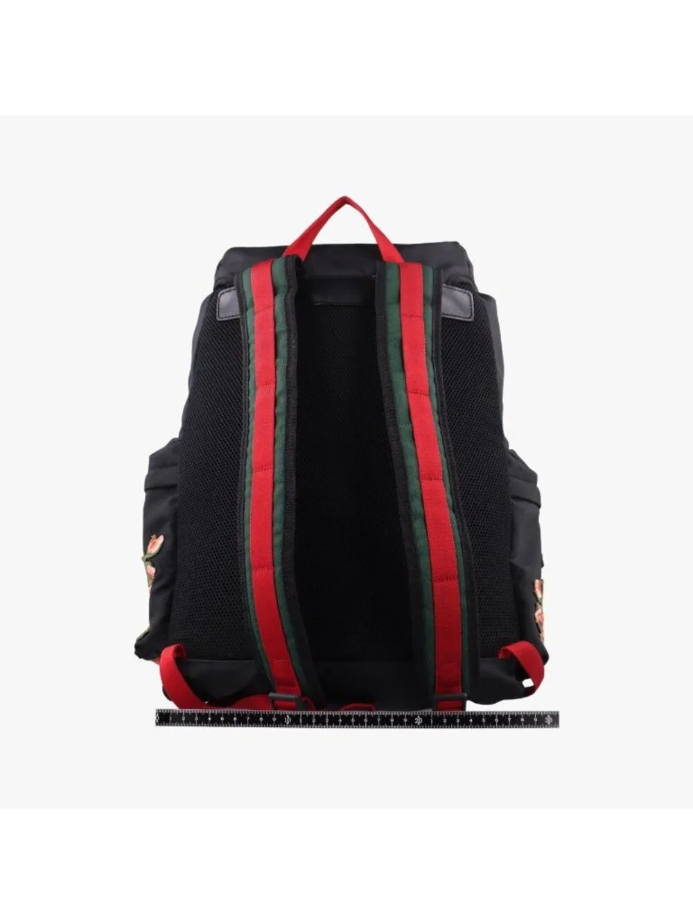 Gucci Sherry Line Embroidered Tiger Black Multicolor Canvas Backpack